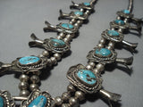 Museum Vintage Native American Jewelry Navajo Turquoise Sterling Silver Squash Blossom Necklace Old-Nativo Arts