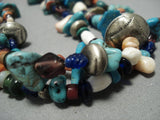 Museum Vintage Native American Jewelry Navajo Turquoise Sterling Silver Tube Necklace Old-Nativo Arts