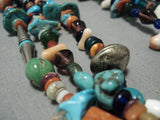 Museum Vintage Native American Jewelry Navajo Turquoise Sterling Silver Tube Necklace Old-Nativo Arts