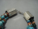 Museum Vintage Native American Jewelry Navajo Turquoise Sterling Silver Tube Necklace Old-Nativo Arts