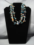 Museum Vintage Native American Jewelry Navajo Turquoise Sterling Silver Tube Necklace Old-Nativo Arts