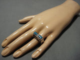 Museum Vintage Native American Jewelry Navajo Turquoise Sugulite Inlay Sterling Silver Ring Old-Nativo Arts