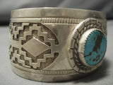 Museum Vintage Native American Navajo #8 Turquoise Sterling Silver Bracelet Old-Nativo Arts