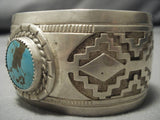 Museum Vintage Native American Navajo #8 Turquoise Sterling Silver Bracelet Old-Nativo Arts