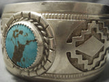 Museum Vintage Native American Navajo #8 Turquoise Sterling Silver Bracelet Old-Nativo Arts