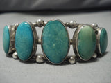 Museum Vintage Native American Navajo Aqua Turquoise Sterling Silver Bracelet Old Cuff-Nativo Arts