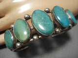 Museum Vintage Native American Navajo Aqua Turquoise Sterling Silver Bracelet Old Cuff-Nativo Arts