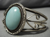 Museum Vintage Native American Navajo Aqua Turquoise Sterling Silver Platero Bracelet Old-Nativo Arts