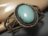 Museum Vintage Native American Navajo Aqua Turquoise Sterling Silver Platero Bracelet Old-Nativo Arts
