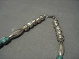 Museum Vintage Native American Navajo Carico Lake Turquoise Sterling Silver Necklace Old-Nativo Arts
