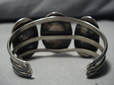 Museum Vintage Native American Navajo Domed #8 Turquoise Sterling Silver Bracelet Old Cuff-Nativo Arts