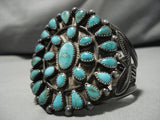 Museum Vintage Native American Navajo Green Turquoise Sterling Silver Bracelet Old Royston-Nativo Arts
