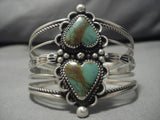 Museum Vintage Native American Navajo Heart Royston Turquoise Sterling Silver Bracelet Old-Nativo Arts