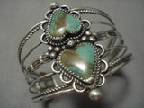 Museum Vintage Native American Navajo Heart Royston Turquoise Sterling Silver Bracelet Old-Nativo Arts