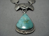 Museum Vintage Native American Navajo Royston Turquoise Sterling Silver Kachina Necklace Old-Nativo Arts