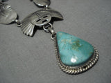 Museum Vintage Native American Navajo Royston Turquoise Sterling Silver Kachina Necklace Old-Nativo Arts