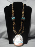 Museum Vintage Native American Navajo Sterling Silver Turquoise Pueblo Necklace Old-Nativo Arts