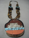 Museum Vintage Native American Navajo Sterling Silver Turquoise Pueblo Necklace Old-Nativo Arts