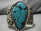 Museum Vintage Native American Navajo Teardrop Turquoise Sterling Silver Bracelet Old-Nativo Arts