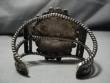 Museum Vintage Native American Navajo Triple Coil Spiderweb Turquoise Sterling Silver Bracelet-Nativo Arts