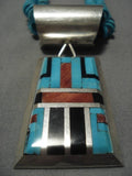 Museum Vintage Native American Navajo Turquoise Heishi Sterling Silver Necklace Old-Nativo Arts