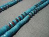 Museum Vintage Native American Navajo Turquoise Heishi Sterling Silver Necklace Old-Nativo Arts