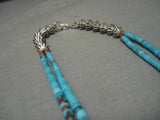 Museum Vintage Native American Navajo Turquoise Heishi Sterling Silver Necklace Old-Nativo Arts