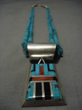 Museum Vintage Native American Navajo Turquoise Heishi Sterling Silver Necklace Old-Nativo Arts