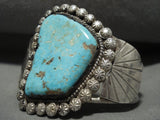 Museum Vintage Navajo #8 Turquoise Native American Jewelry Silver Bead Bracelet Old-Nativo Arts