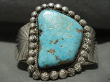Museum Vintage Navajo #8 Turquoise Native American Jewelry Silver Bead Bracelet Old-Nativo Arts