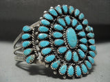 Museum Vintage Navajo #8 Turquoise Native American Jewelry Silver Bracelet Old-Nativo Arts