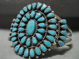 Museum Vintage Navajo #8 Turquoise Native American Jewelry Silver Bracelet Old-Nativo Arts