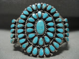 Museum Vintage Navajo #8 Turquoise Native American Jewelry Silver Bracelet Old-Nativo Arts