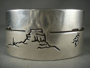 Museum Vintage Navajo Advanced Native American Jewelry Silver Work Bracelet-Nativo Arts