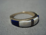 Museum Vintage Navajo Arviso 14k Gold Lapis Opal Native American Jewelry Ring-Nativo Arts