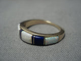Museum Vintage Navajo Arviso 14k Gold Lapis Opal Native American Jewelry Ring-Nativo Arts