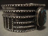 Museum Vintage Navajo Bisbee Turquoise Native American Jewelry Silver Bracelet-Nativo Arts