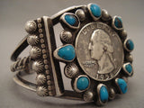 Museum Vintage Navajo 'Bisbee Turquoise & Native American Jewelry Silver Coin' Bracelet Old-Nativo Arts