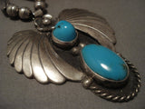 Museum Vintage Navajo Bisbee Turquoise Native American Jewelry Silver Necklace Old Vtg-Nativo Arts