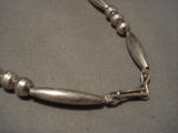 Museum Vintage Navajo Bisbee Turquoise Native American Jewelry Silver Necklace Old Vtg-Nativo Arts