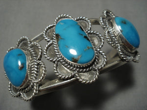Museum Vintage Navajo Bisbee Turquoise Sterling Silver Native American Bracelet-Nativo Arts