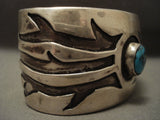 Museum Vintage Navajo Bisbee 'Wind' Native American Jewelry Silver Bracelet-Nativo Arts