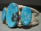 Museum Vintage Navajo Blue Diamond Turquoise Native American Jewelry Silver Bracelet-Nativo Arts