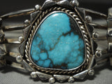 Museum Vintage Navajo 'Blue Diamond Turquoise' Native American Jewelry Silver Bracelet Old Pawn-Nativo Arts