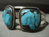 Museum Vintage Navajo Blue Diamond Turquoise Native American Jewelry Silver Coil Bracelet Old-Nativo Arts