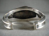 Museum Vintage Navajo Blue Diamond Turquoise Native American Jewelry Silver Leaf Bracelet Old-Nativo Arts