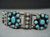 Museum Vintage Navajo Blue Gem Turquoise Sterling Silver Bracelet Old-Nativo Arts