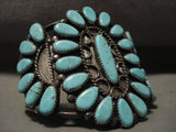Museum Vintage Navajo Blue 'Tears Of Joy' Native American Jewelry Silver Bracelet Old-Nativo Arts