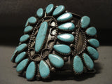 Museum Vintage Navajo Blue 'Tears Of Joy' Native American Jewelry Silver Bracelet Old-Nativo Arts