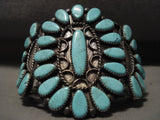 Museum Vintage Navajo Blue 'Tears Of Joy' Native American Jewelry Silver Bracelet Old-Nativo Arts